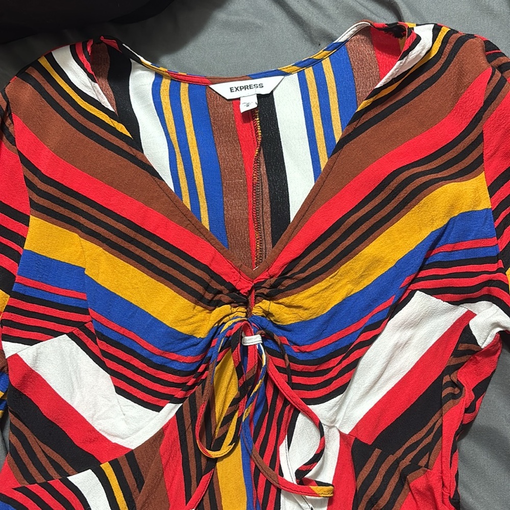 Express Multicolor Striped Blouse - Picture 3 of 5